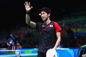 RIO DE JANEIRO, BRAZIL - AUGUST 13:  Maharu Yoshimura of Japan celebrates after winning match point during the Table Tennis Men's Team Round One Match between Japan and Poland during Day 8 of the Rio 2016 Olympic Games at Riocentro - Pavilion 3 on August 13, 2016 in Rio de Janeiro, Brazil.  (Photo by Ryan Pierse/Getty Images)