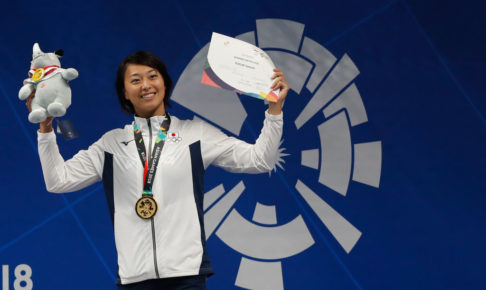 鈴木聡美が100m平泳ぎでアジア大会優勝「50mも優勝目指して引き続き頑張ります！」