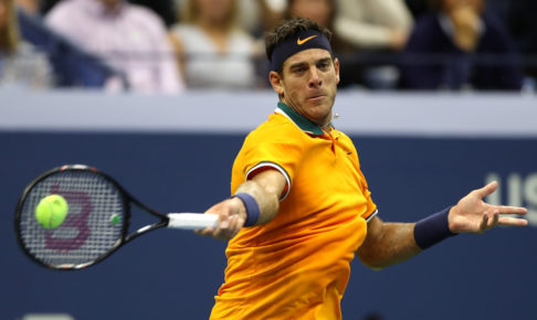 NEW YORK, NY - SEPTEMBER 09:  Juan Martin del Potro of Argentina returns the ball during his men's Singles finals match against Novak Djokovic of Serbia on Day Fourteen of the 2018 US Open at the USTA Billie Jean King National Tennis Center on September 9, 2018 in the Flushing neighborhood of the Queens borough of New York City.  (Photo by Matthew Stockman/Getty Images)