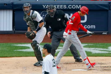 【MLB】田中将大VS大谷翔平、注目のメジャー初対決　第2打席は四球