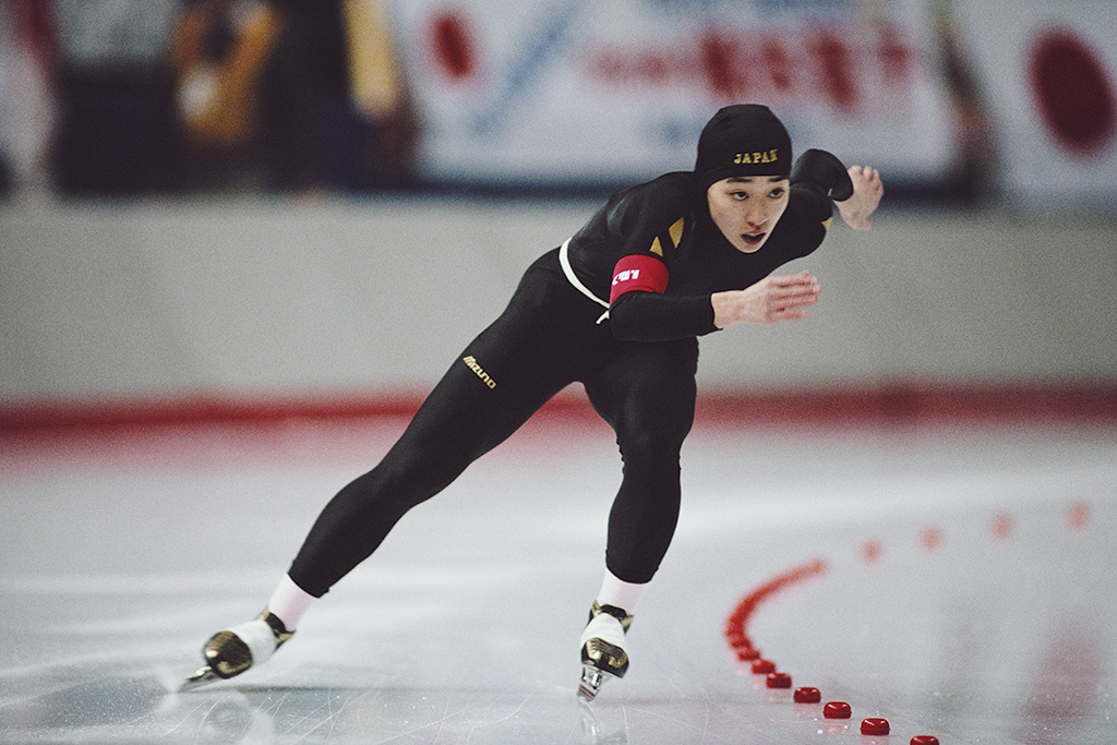 1992年アルベールビルのスピードスケート女子1500mで銅メダルを獲得した元オリンピアンの橋本聖子新会長。写真は1988年カルガリー冬季オリンピック　(C)Getty Images