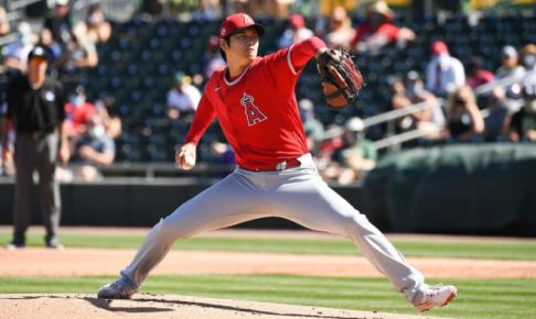 大谷翔平、6回途中1安打投球　筒香とのメジャー初対決は左飛と四球