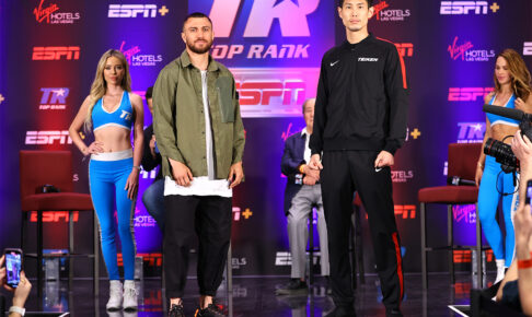 【ボクシング】中谷正義、ロマチェンコと身長差12センチのフェースオフ　あるぞ、世紀の“番狂わせ”