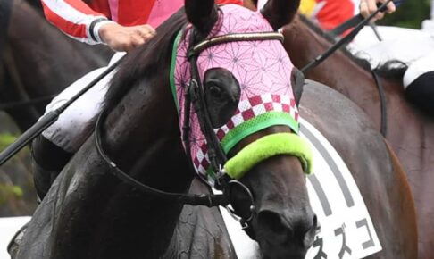 【福島競馬】ネズコが3戦目で初勝利　シャドーロールやメンコの「鬼滅」　“コスプレ”もバッチリ