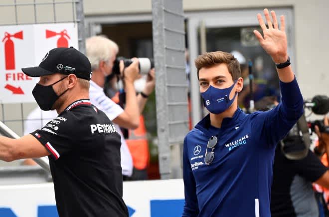 メルセデスF1への移籍確実と言われるラッセル、イギリスGPでの契約発表のうわさを否定 メルセデスF1への移籍確実と言われるラッセル、イギリスGPでの契約発表のうわさを否定