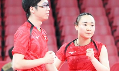 卓球　伊藤美誠と水谷隼の混合ダブルスが準々決勝進出