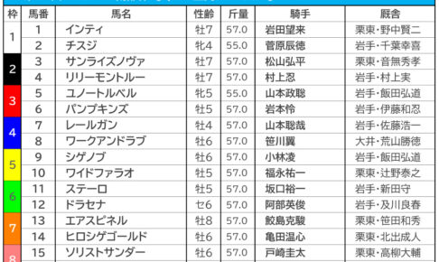 【MCS南部杯／枠順・データ予想】アルクトスは近年不振の8枠、好条件のエアスピネルを軸に相手探し