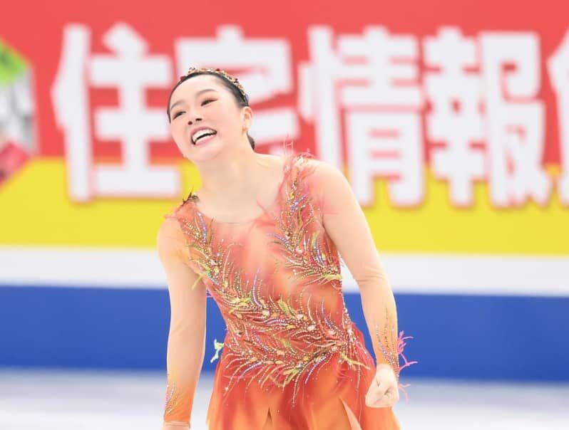 樋口新葉が表彰台確定 演技直後に絶叫、キスクラで涙、涙 合計221.78点 樋口新葉が表彰台確定 演技直後に絶叫、キスクラで涙、涙 合計221.78点