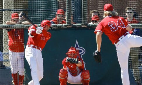 打者大谷翔平が初の実戦形式　シンダーガードと対戦
