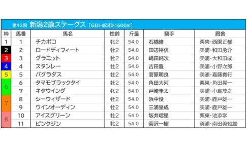 【新潟2歳S2022】過去10年の枠順・騎手データから読み解く狙うべき馬とは
