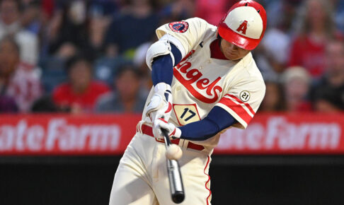 【MLB】大谷翔平、藤浪晋太郎撃ちで166キロ強烈打　チームに9点目もたらす