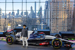 【F1】「今季は最高の走りを見せる」と角田裕毅　アルファタウリがNYファッション・ウィークで2023年の新車発表