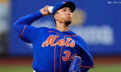 メッツ千賀滉大 メジャー初黒星、5回2失点も4四球 3度も先頭打者に四球、3試合連続で与四球4と制球定まらず