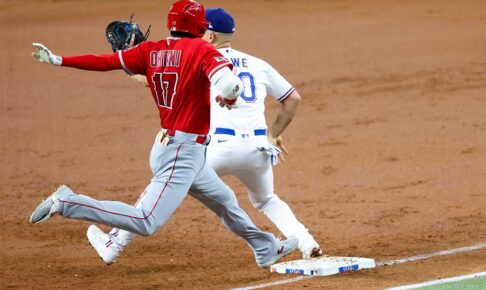 【MLB】大谷翔平、“世界最速”チャプマンの166キロを足で稼いで初安打　前日から「一安→中本→三安→遊安」