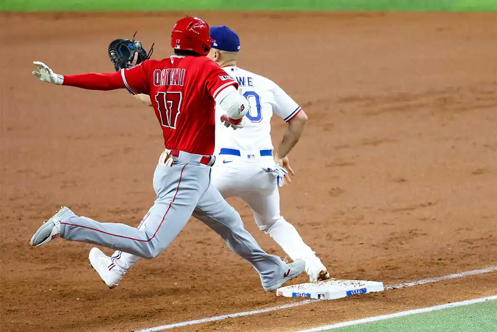 MLB】大谷翔平、“世界最速”チャプマンの166キロを足で稼いで初安打