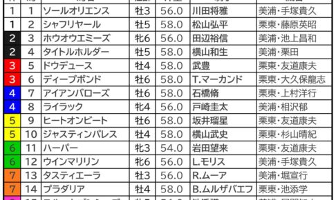有馬記念2023枠順