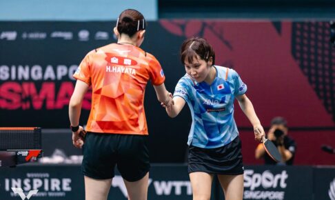 平野美宇、“エース”早田ひな相手に圧巻ストレート　注目の日本人対決制し2回戦進出【WTTシンガポールスマッシュ】