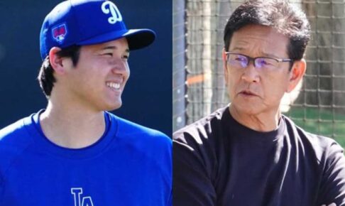 大谷翔平、栗山英樹氏とWBC以来の再会「びっくりする数字を」　笑顔で握手→談笑も