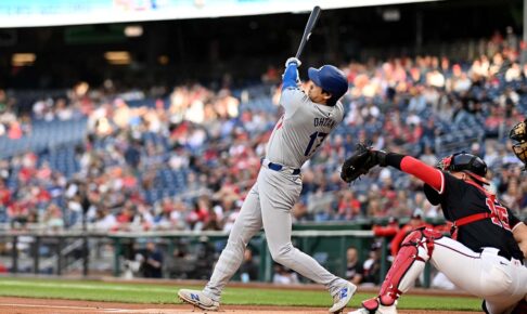 【MLB】大谷翔平、メジャートップ12本目“186キロ”弾丸二塁打で「9試合連続安打」　スミスの適時打で生還