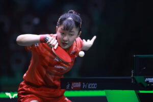 張本美和、イタリア人選手に安定感ある戦い　ストレートで8強入り、平野美宇対陳夢の勝者と対戦へ【サウジスマッシュ】