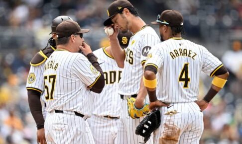 ダルビッシュ有、リーグ最低勝率チームに3失点で今季3敗目　左太ももの張りにより3回66球降板