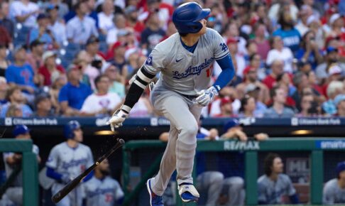 【MLB】大谷翔平、左前打と今季21盗塁目でチャンスメーク　打球は“元同僚”マーシュの元へ