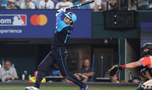 【MLB】大谷翔平、球宴1号にジャッジとソトも唖然……公式サイトは“打球音”にも注目「とにかく違う」