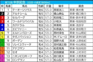 中京記念2024の枠順