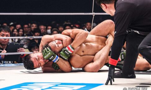 【超RIZIN.3】摩嶋一整、パンクラス王者・新居すぐるとの“寝技師対決”をリアネイキドチョークで制す　「明日また現場がある」