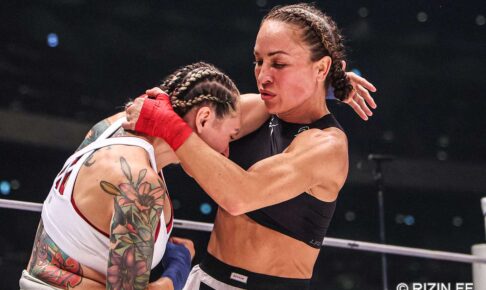 【超RIZIN.3】マッスル美女ファイターの鼻へし折れ「バキッ」……壮絶ベアナックルファイトで豪エマリーが“37秒殺”KO