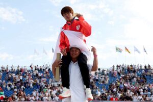 スケートボードの男子ストリートで2大会連続金メダルを獲得した堀米雄斗