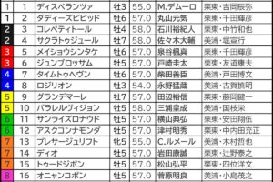関屋記念2024の枠順