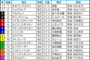 キーンランドC2024の枠順