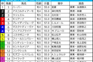 府中牝馬S2024の枠順