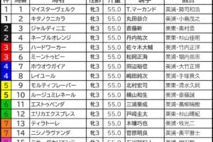 【フェアリーS／枠順】“馬券内率60％”の福枠1枠1番はだれの手に　人気一角が「0.0.0.20」該当で今年も波乱の予感