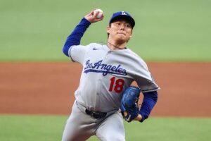 【MLB】山本由伸、全91球の公式投球データ詳細　最速97.8マイル、高めフォーシームと膝元カーブで無双【9月13日ジャイアンツ戦】