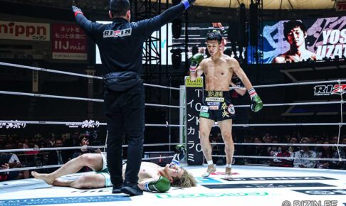 【RIZIN】「またウザい動きを見せています」朝久泰央 、フジテレビ社員・ウザ強ヨシヤに“鮮烈TKO”　変則的な動きで撹乱→会場大盛り上がり
