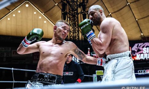 【RIZIN】皇治、カリミアンとの“禊マッチ”で右フック被弾も倒れず……久保優太も驚愕「体格差があるのにすごい」 【RIZIN】皇治、カリミアンとの“禊マッチ”で右フック被弾も倒れず……久保優太も驚愕「体格差があるのにすごい」