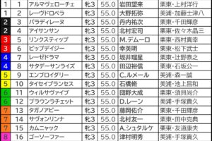 オークス2025の枠順