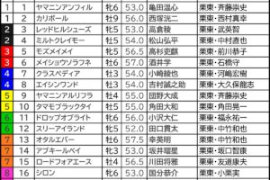 【北九州記念／枠順】ヨシノイースターが「0.0.1.9」の大外イン　フラットな傾向も「脚質で取捨可能」単回収値606の穴候補は
