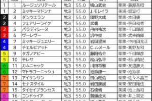 ローズS2025の枠順