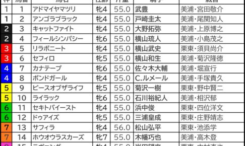 アイルランドT2025の枠順