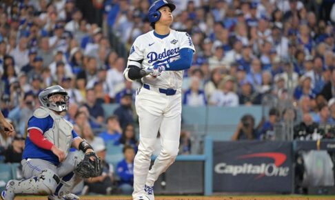 【MLB】大谷翔平、内角高めボール球を“パワーで運んだ”PS通算10号　CY賞右腕シャーザー攻略