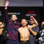 【UFC】堀口恭司、フェースオフで破顔した理由とは？　計量後は“勝負飯”焼肉でリカバリーも万全か「やったります」