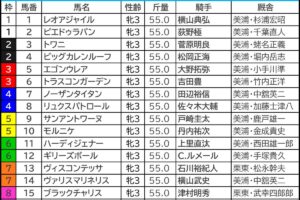 フェアリーS2026の枠順