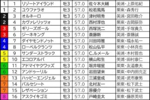 NHKマイルC2026の枠順