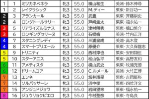 オークス2026の枠順