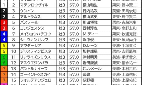 日本ダービー2026の枠順