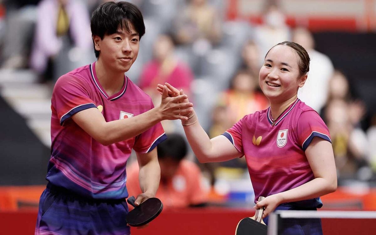 篠塚大登・伊藤美誠がスピード決着で3回戦へ 松島輝空・張本美和は北朝鮮ペアとの“激戦”に粘り勝ち【アジア大会2026卓球混合ダブルス】 混合ダブルスの篠塚大登、伊藤美誠