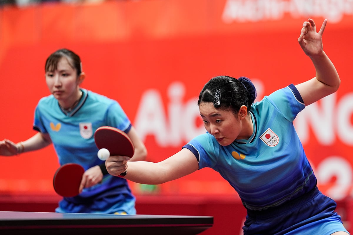 張本美和、早田ひなの“みわひな”ペアが圧勝で中国ペアとの頂上決戦へ 60年ぶり金メダル懸けて王曼昱・蒯曼組と激突【アジア大会2026卓球】 張本美和、早田ひなの“みわひな”ペアが圧勝で中国ペアとの頂上決戦へ 60年ぶり金メダル懸けて王曼昱・蒯曼組と激突【アジア大会2026卓球】
